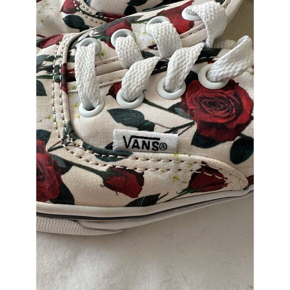 VANS Authentic shoes women Sz 5.5/ Mens 4 Roses Flower FLoral Skate - Picture 4 of 16